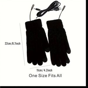 Unisex USB heating gloves knitt hand half heated fingerless + clamshell heating